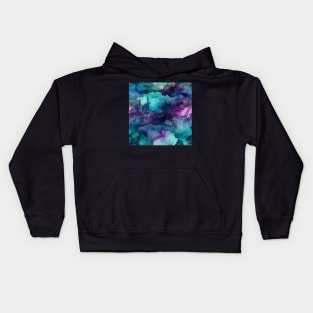 Ombre Watercolor Teal and Purple Kids Hoodie